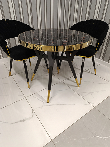 Стол Selina 80х72 black / gold из шоурума 2